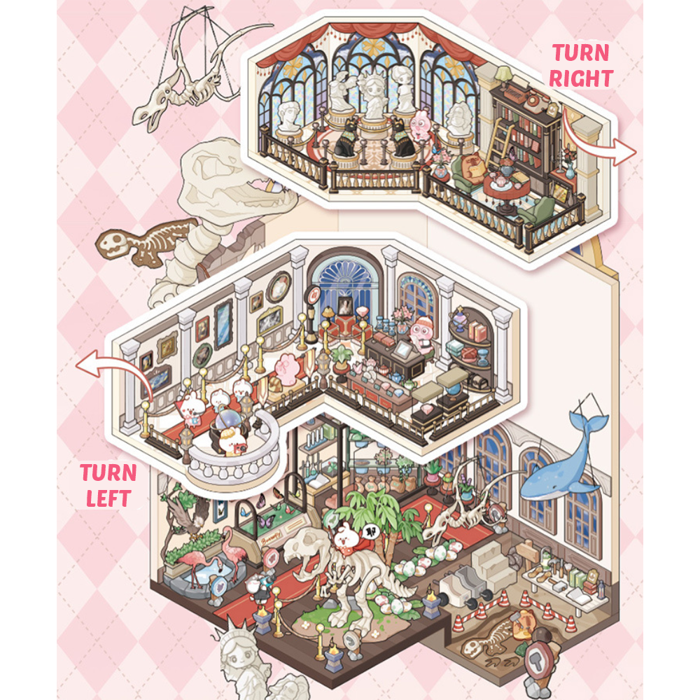 Flip-up Series DIY 3D Scene Stickers 2 Cute Miniature Scenes