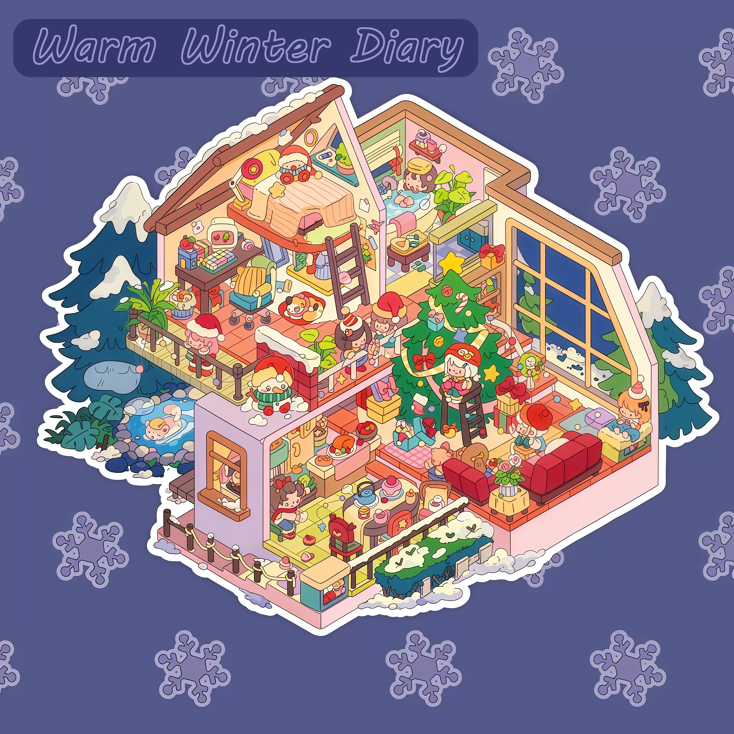 Seasonal Tales Series DIY 3D Scene Stickers - 2 Cute Miniature Scene