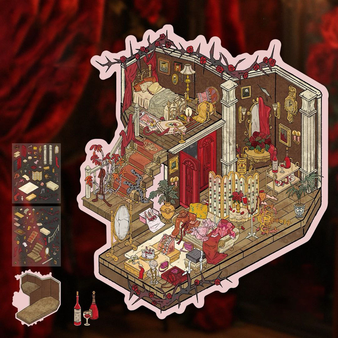  Back to the millennium DIY 3D Sticker Collection - 4 Cute Miniature Scenes