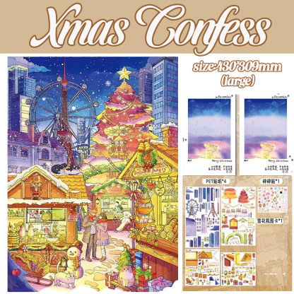 Winter Love Tales DIY 3D Scene Stickers Collection - 2 Cute Miniature Scenes