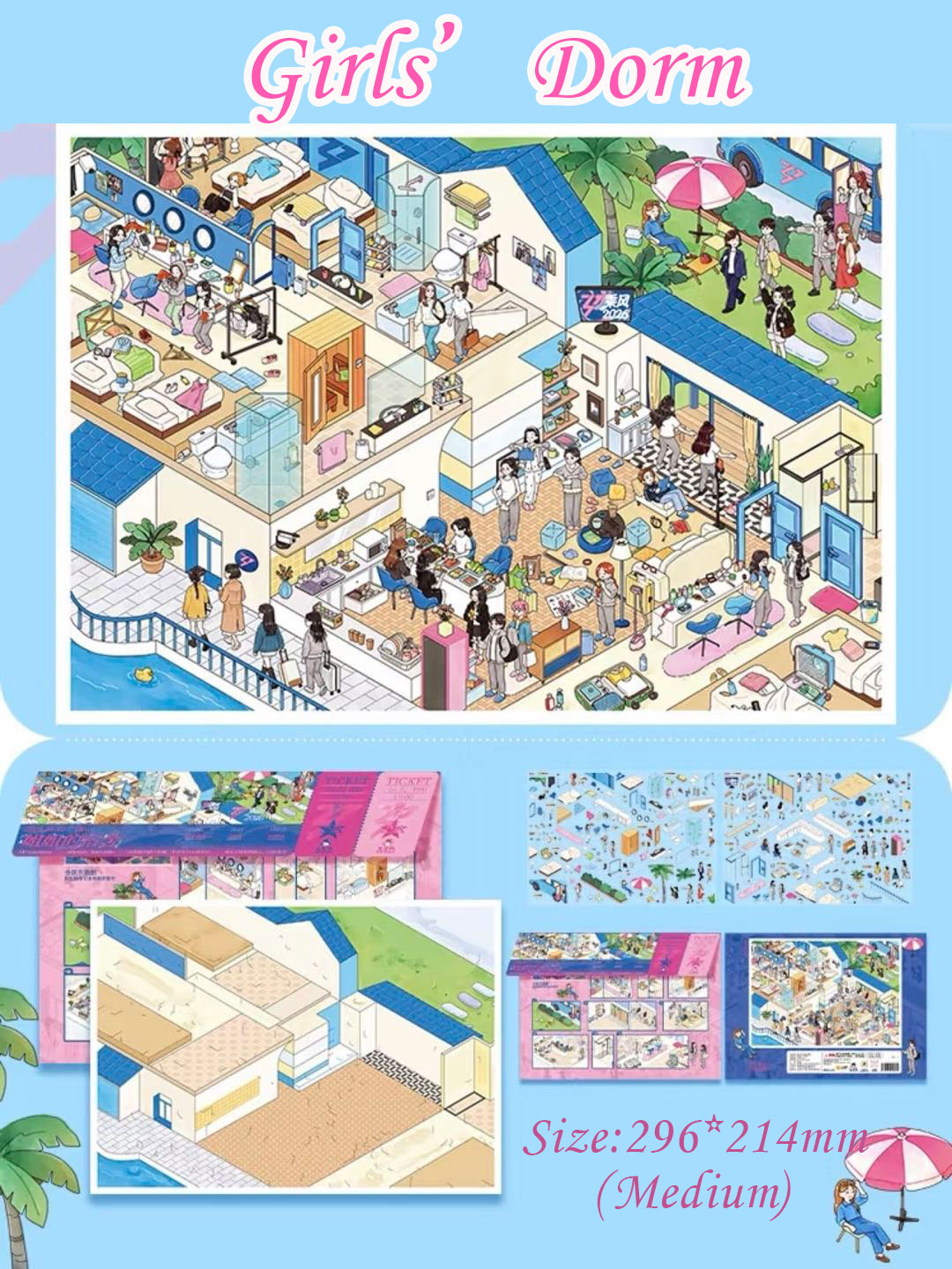 Girls'Dorm DIY 3D Scene Stickers - Cute Miniature Scene