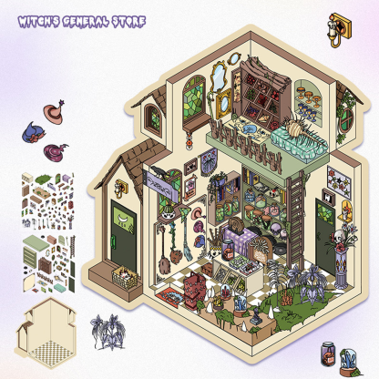 Happy Life DIY 3D Sticker Collection - 4 Cute Miniature Scenes