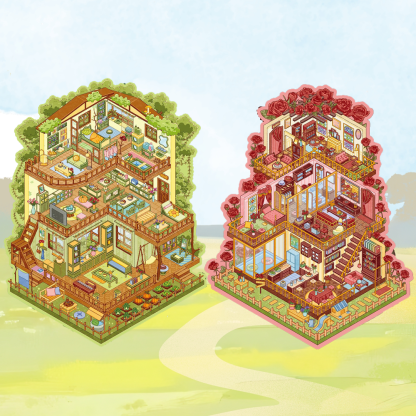 Olden Home DIY 3D Scene Stickers - 2 Cute Miniature Scenes