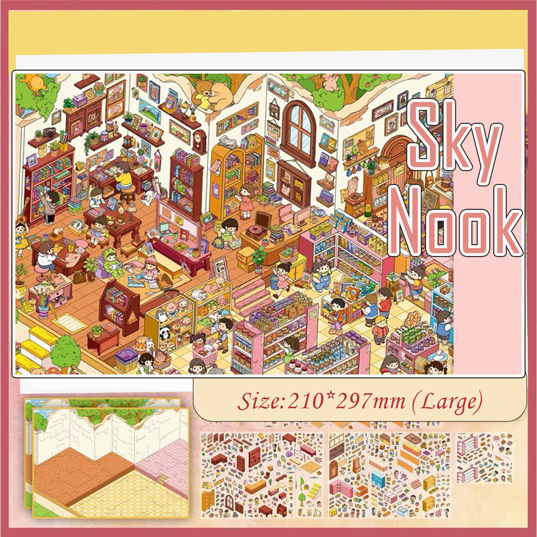 Winter Night DIY 3D Sticker Collection - 2 Cute Miniature Scenes