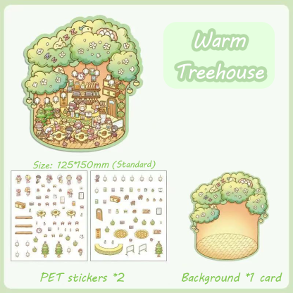 Realm of Dreams Scene Stickers - 4 Lovely Miniature Scenes