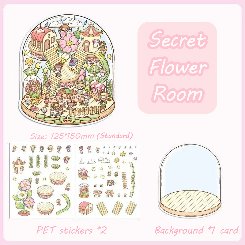 Realm of Dreams Scene Stickers - 4 Lovely Miniature Scenes