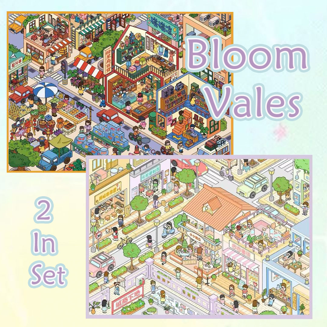 Bloom Vales DIY 3D Scene Stickers Collection - 2 Cute Miniature Scenes