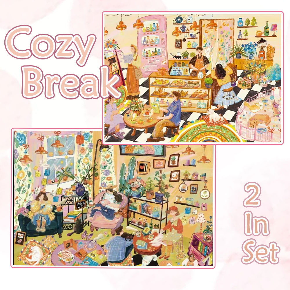 Cozy Break DIY 3D Scene Stickers Collection - 2 Cute Miniature Scenes