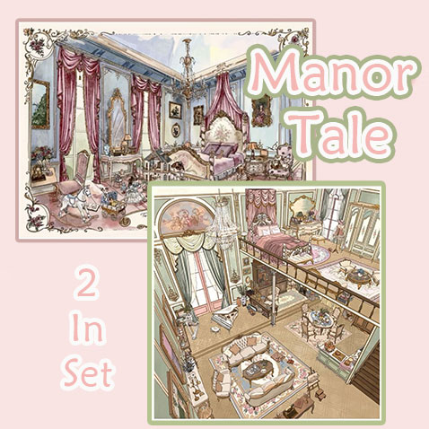 Manor Tale DIY 3D Scene Stickers Collection - 2 Cute Miniature Scenes