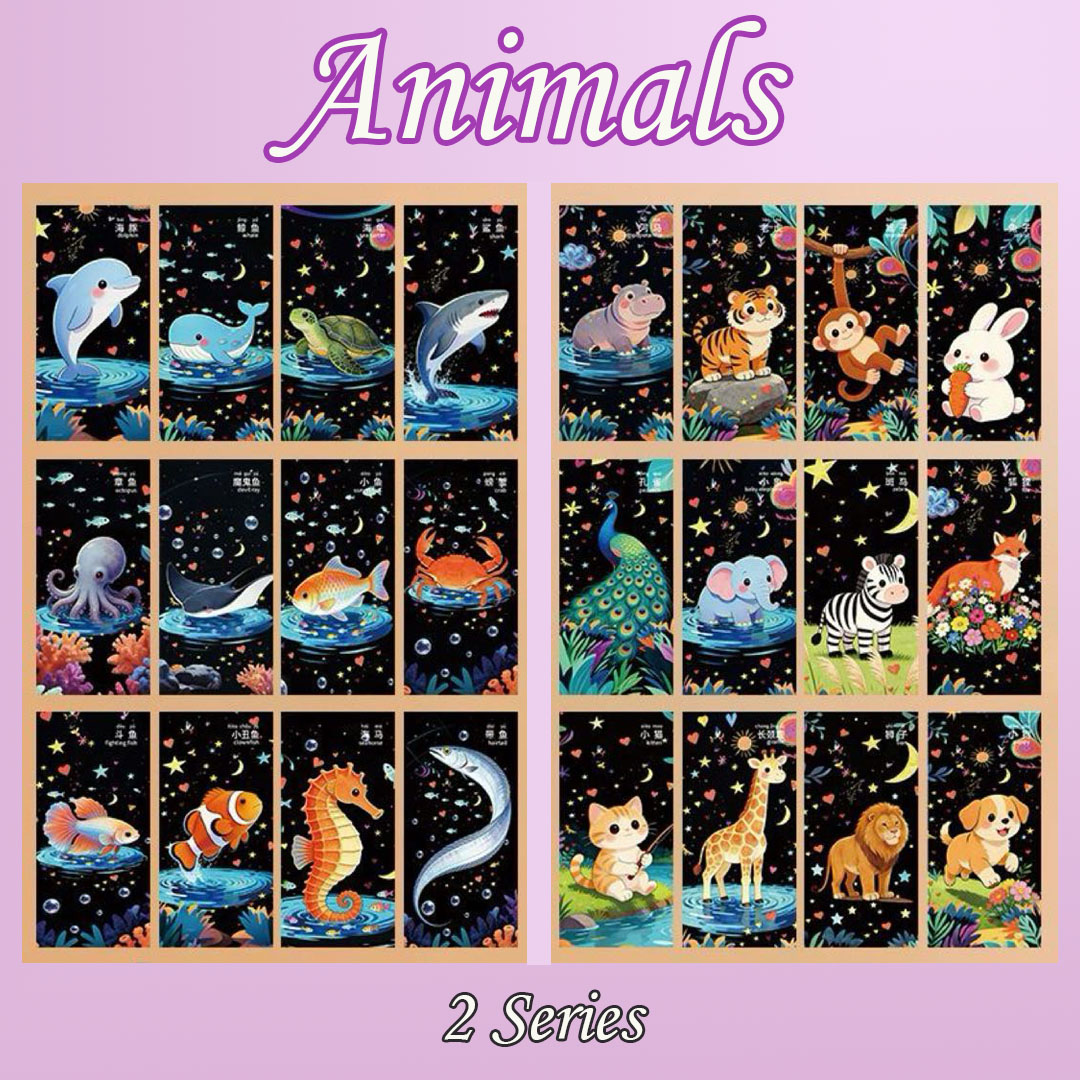 Animals Series DIY Scratch Art  - 2 Series