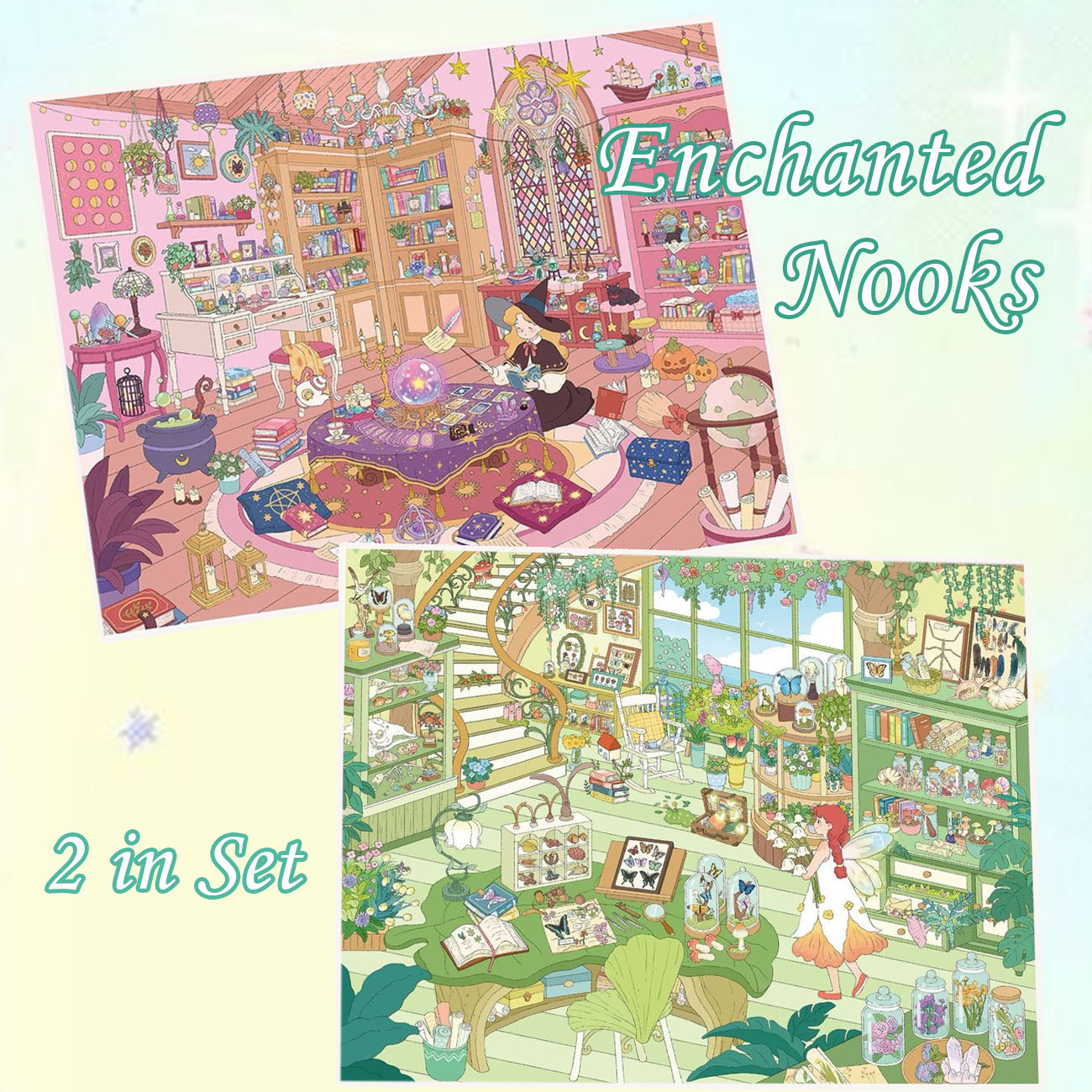 Enchanted  Nooks DIY 3D Scene Stickers Collection - 2 Cute Miniature Scenes