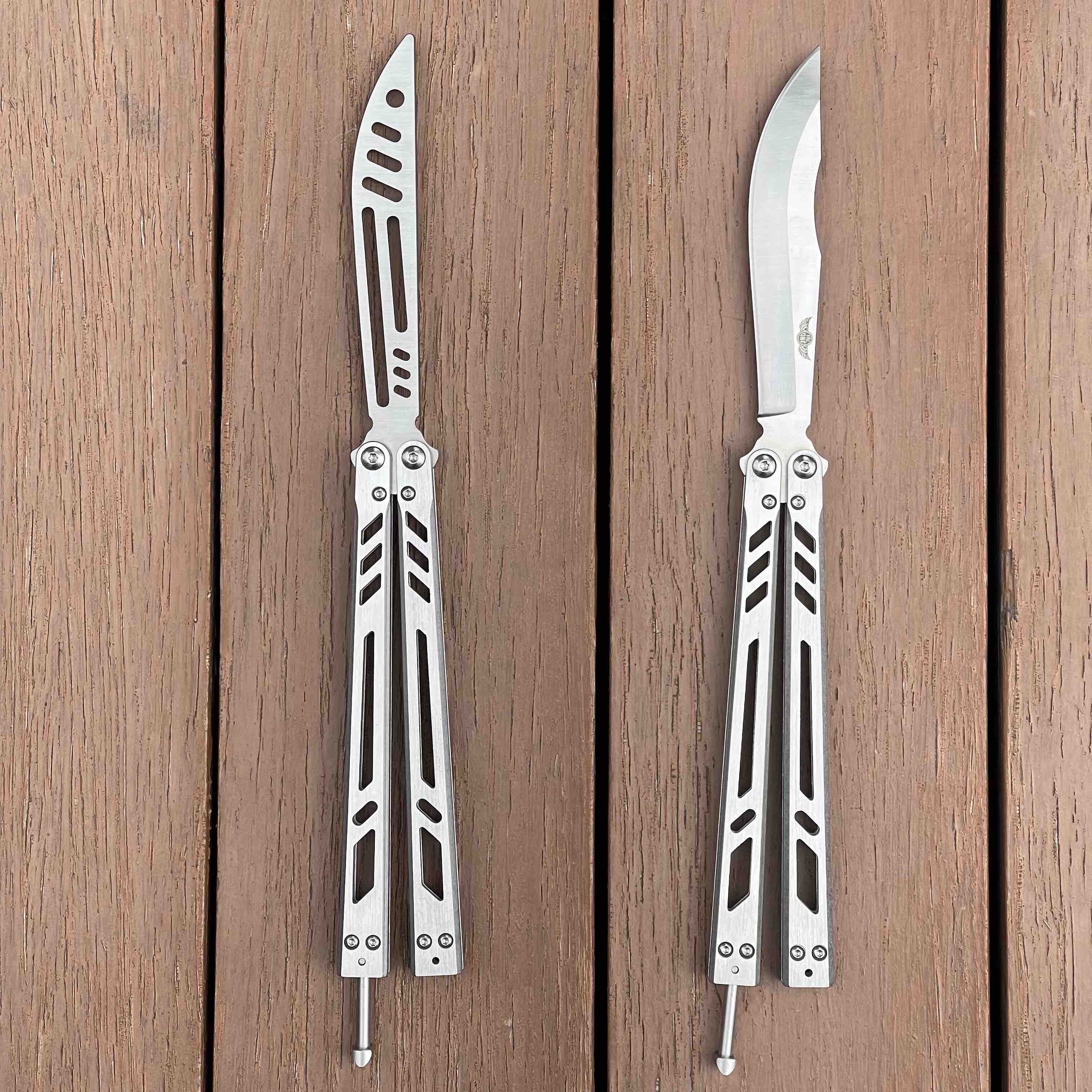 Theone Barebones Clone BB Balisong Butterflyknife Flipper Trainer Knife  440C Blade Handle Bushings System Safe EDC Outdoor Knife