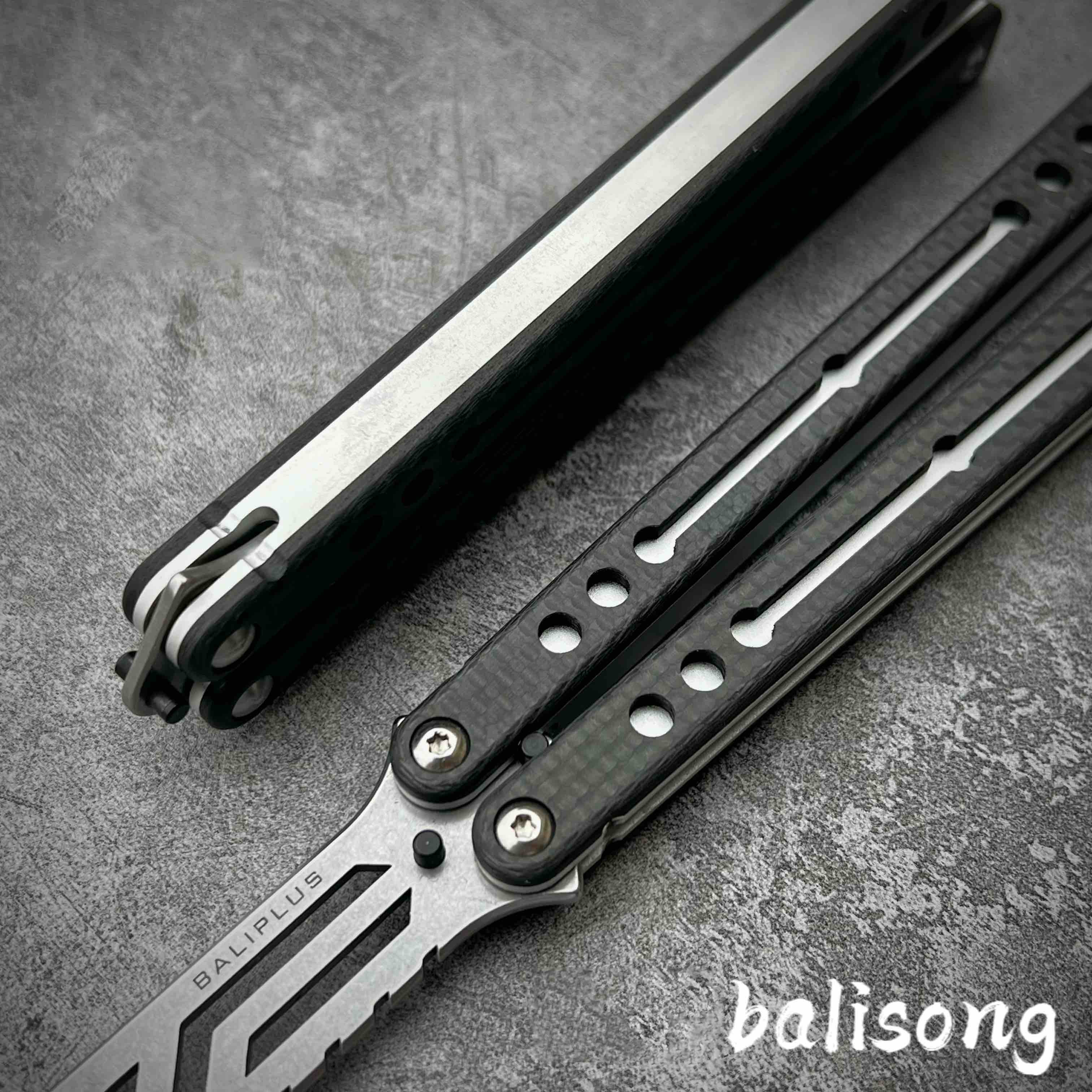 Baliplus Carbon Fiber Nautilus V2 Balisong Clone-kolisong