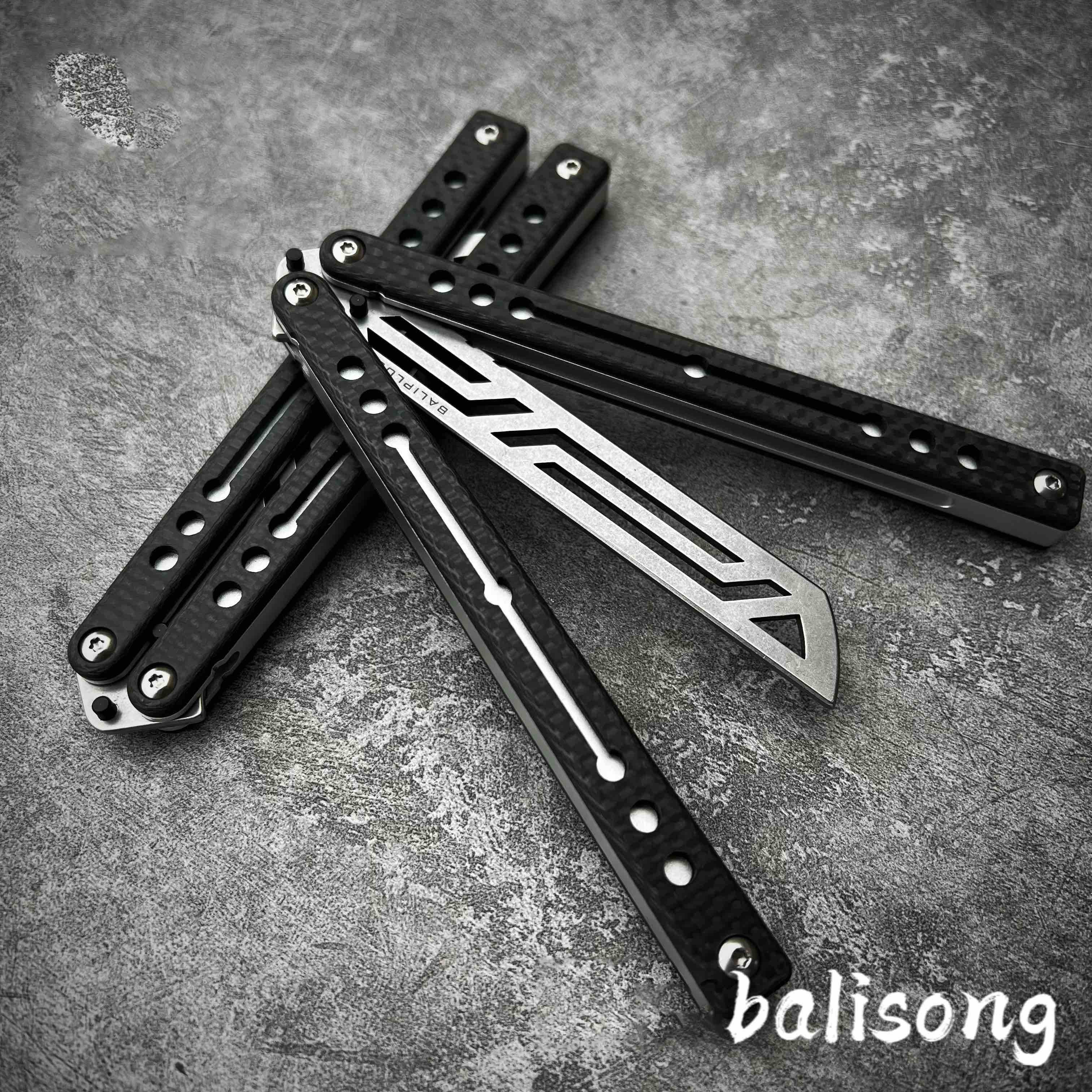 Baliplus Carbon Fiber Nautilus V2 Balisong Clone-kolisong