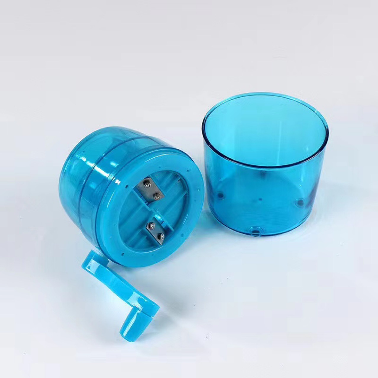 Upgraded hand-cranking double knife ice crusher ice crusher Mini small household sand ice machine DIY manual ice machine