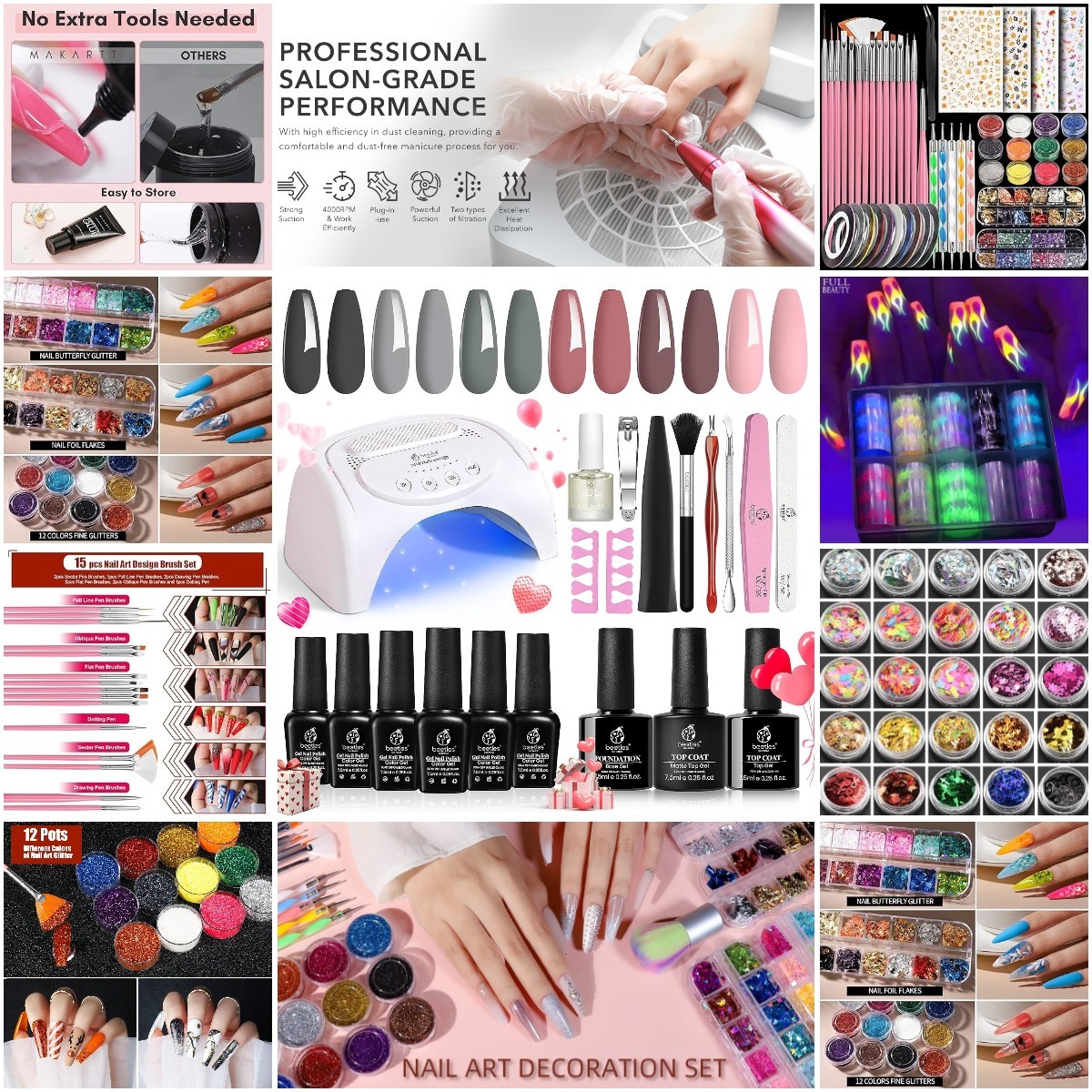 Clearance Store💖—Rolling Manicure Table Nail Desk Workstation Polish Trolley