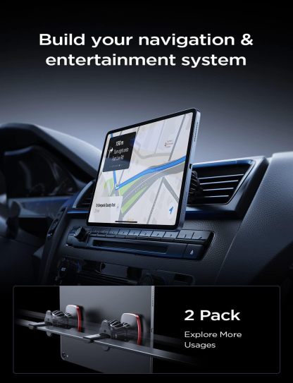 2 Pack Magnetic Phone Holder for Car Vent, [6 Strong Magnets] Magnetic Car Mount, Hands Free Air Vent Cell Phone Holder Mount for Car, Fit 4-11in iPhone 13 Pro Max,13 Pro, All Phones Sliver