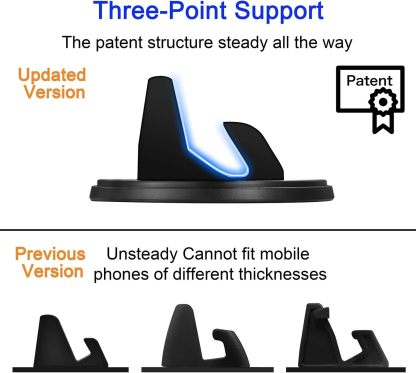 Dashboard Cell Phone Holder for Car[Vertical Horizontal 360°Rotate] Car Phone Mount,Compatible iPhone 12 11 XS X 8 7 Pro Max Samsung Android Smartphones and More