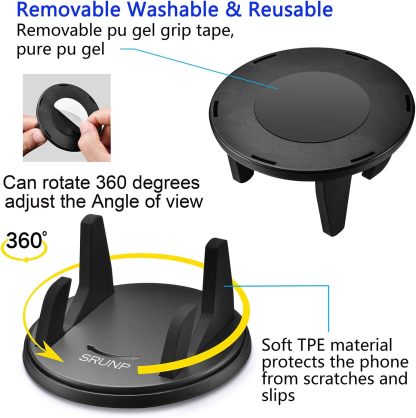 Dashboard Cell Phone Holder for Car[Vertical Horizontal 360°Rotate] Car Phone Mount,Compatible iPhone 12 11 XS X 8 7 Pro Max Samsung Android Smartphones and More