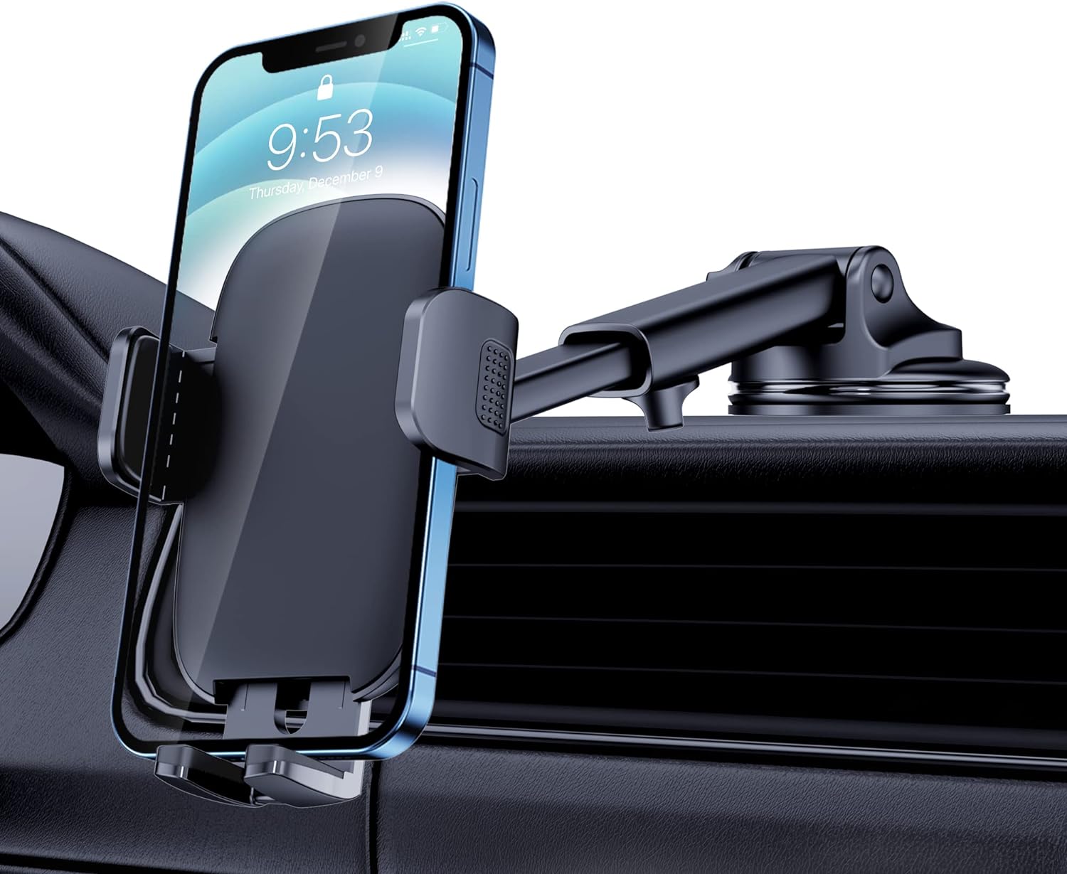 Car Phone Holder Mount Phone Mount for Car Windshield Dashboard Air Vent Universal Hands Free Automobile Cell Phone Holder Fit for iPhone Smartphone Carbon Fiber