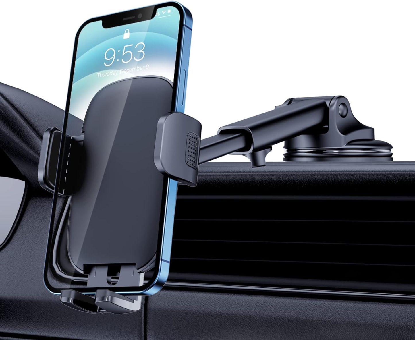 Car Phone Holder Mount Phone Mount for Car Windshield Dashboard Air Vent Universal Hands Free Automobile Cell Phone Holder Fit for iPhone Smartphone Carbon Fiber