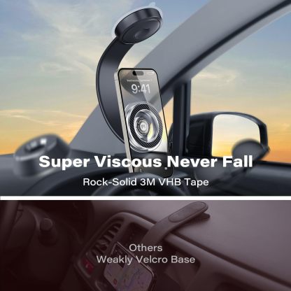 Magsafe Car Mount Rotatable Dashboard Magnetic Phone Holder for Car Magnet Car Mount for Cell Phone Compatible with iPhone 15 14 13 12 Bendable Memory Alloy for Windshield Rearview Mirror