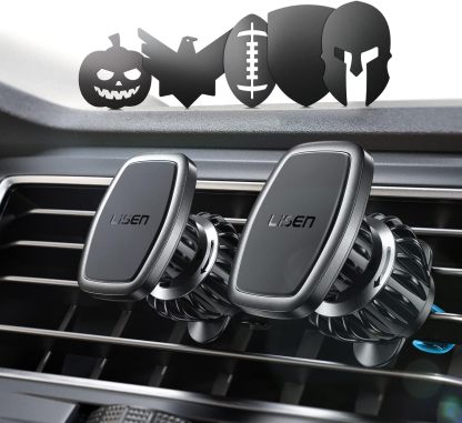 2 Pack Magnetic Phone Holder for Car Vent, [6 Strong Magnets] Magnetic Car Mount, Hands Free Air Vent Cell Phone Holder Mount for Car, Fit 4-11in iPhone 13 Pro Max,13 Pro, All Phones Sliver