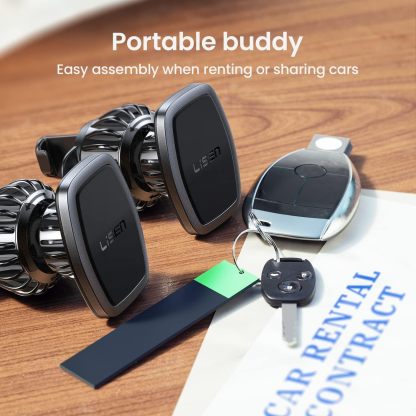 2 Pack Magnetic Phone Holder for Car Vent, [6 Strong Magnets] Magnetic Car Mount, Hands Free Air Vent Cell Phone Holder Mount for Car, Fit 4-11in iPhone 13 Pro Max,13 Pro, All Phones Sliver