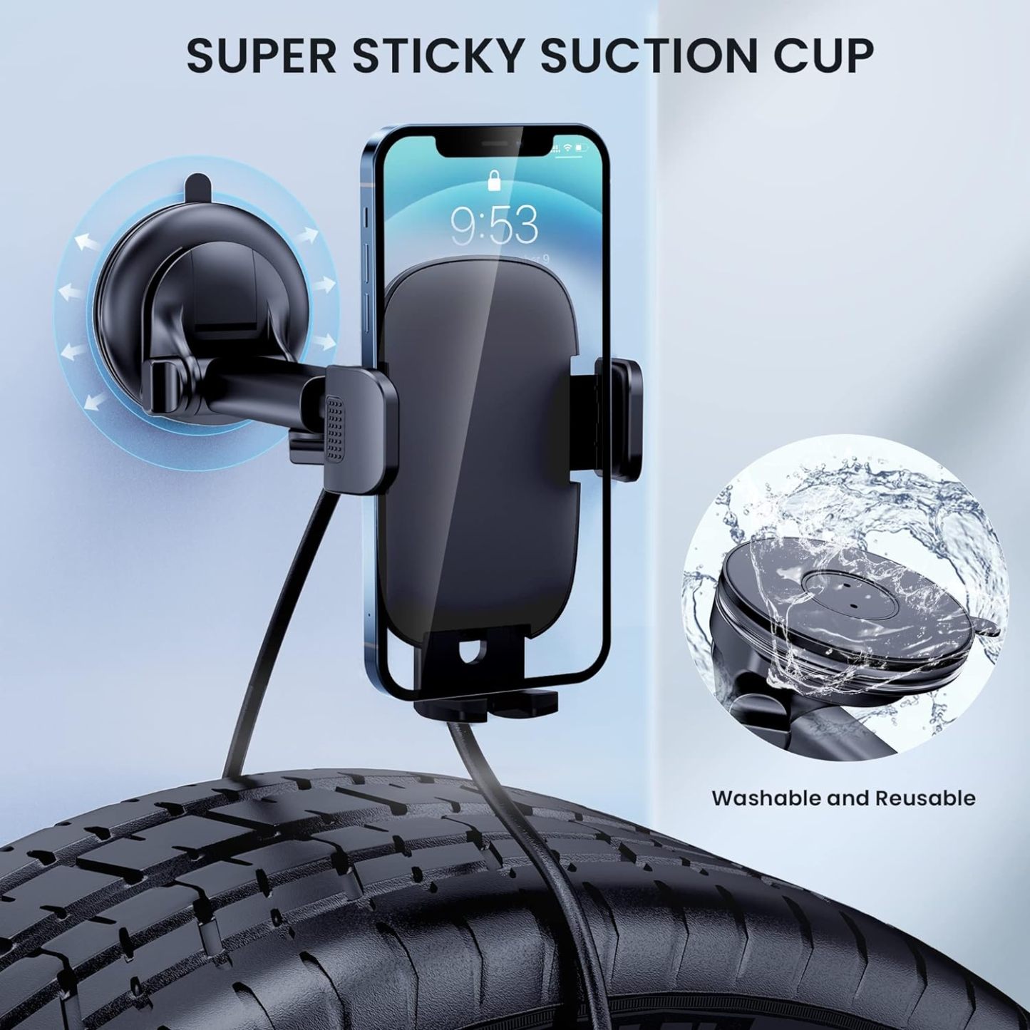 Car Phone Holder Mount Phone Mount for Car Windshield Dashboard Air Vent Universal Hands Free Automobile Cell Phone Holder Fit for iPhone Smartphone Carbon Fiber