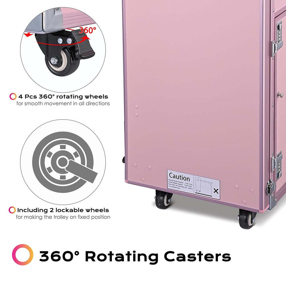 Clearance Store💖—Rolling Manicure Table Nail Desk Workstation Polish Trolley