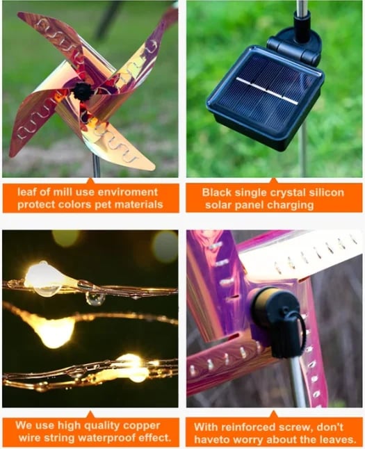 Garden Solar Windmill Light