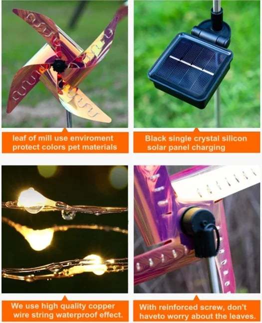 Garden Solar Windmill Light