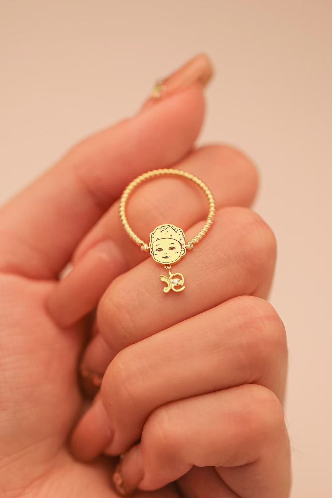 Mother's Day Gift-Personalized Baby Face Photo Ring