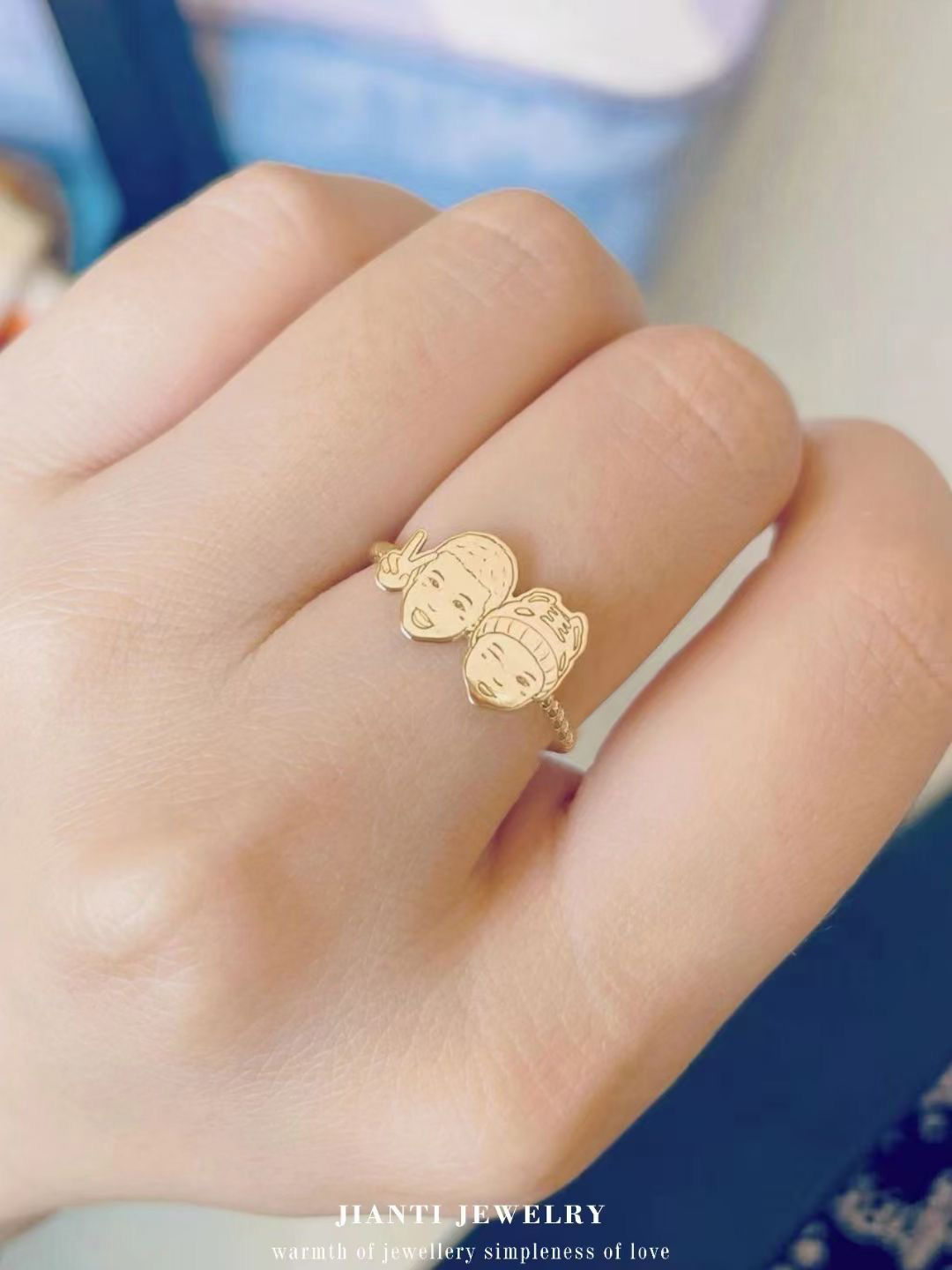 Mother's Day Gift-Personalized Baby Face Photo Ring