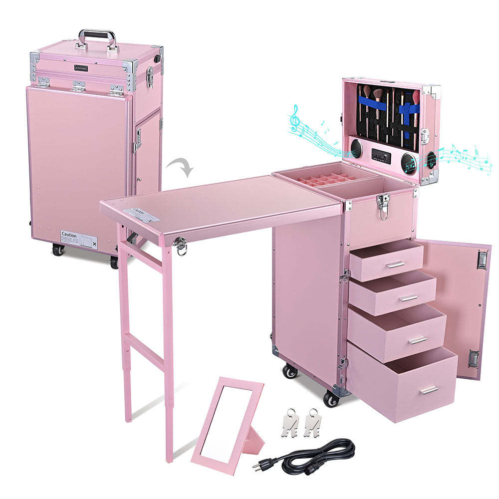 Clearance Store💖—Rolling Manicure Table Nail Desk Workstation Polish Trolley