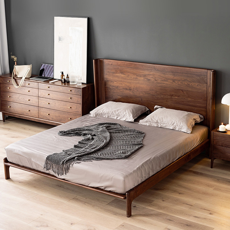 Aestics Minimalism Solid Wooden Bed-Afurnitek