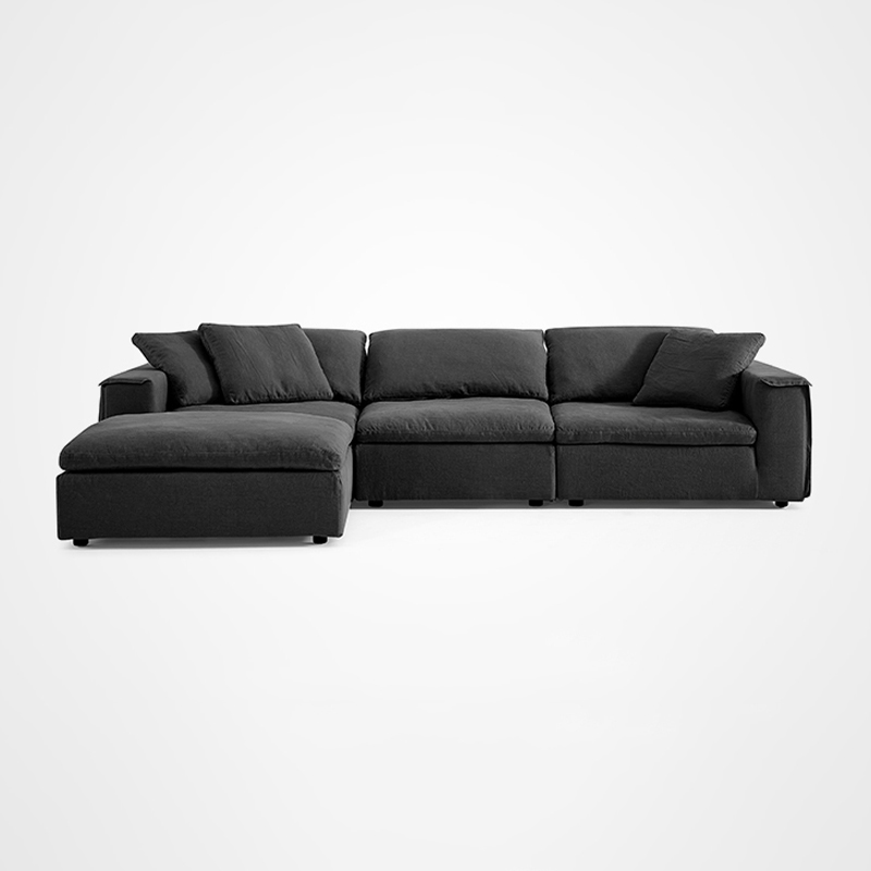Anye Modern Cloud Couch Fabric Modular Sectional Sofa Black