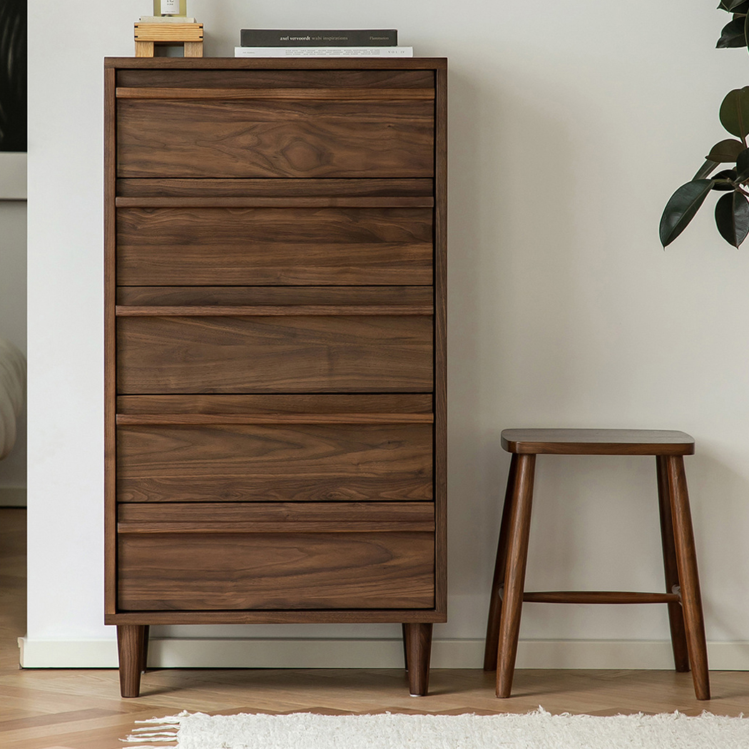 Aristo Modern Solid Wood 5-Drawer Chest of Drawer Storage