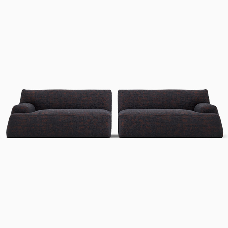 Abisco Modern Couch Purplish Blue Jacquard Fabric Modular Sofa
