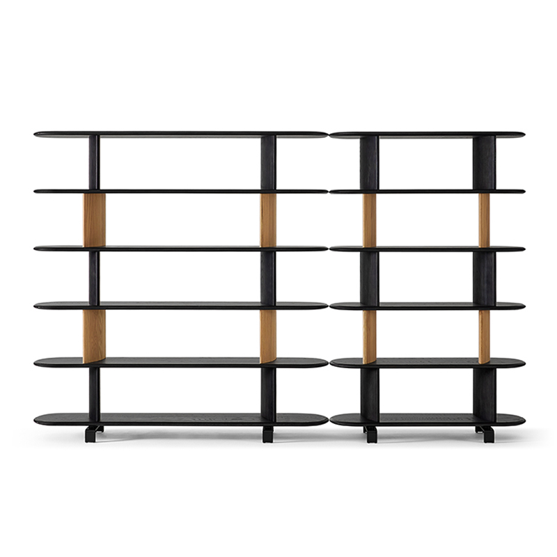 Donas Modern Wall Bookshelves Corner Display Shelves Oak Black Bookshelf