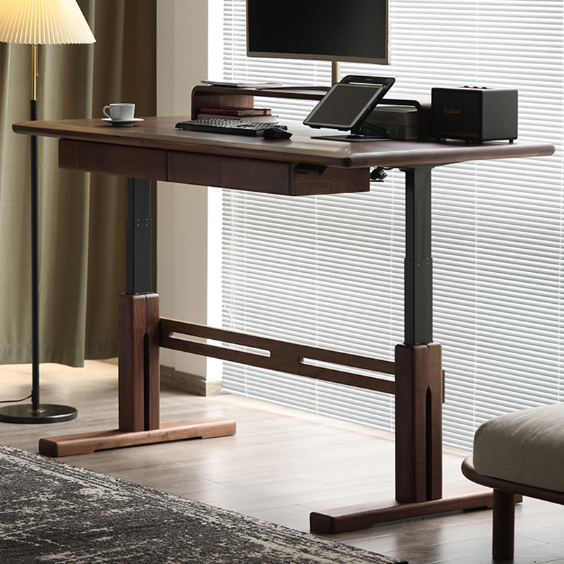 Cossa Intelligent Electric Lifting Up Office Desk, Solid Wood Writing Table-Afurnitek