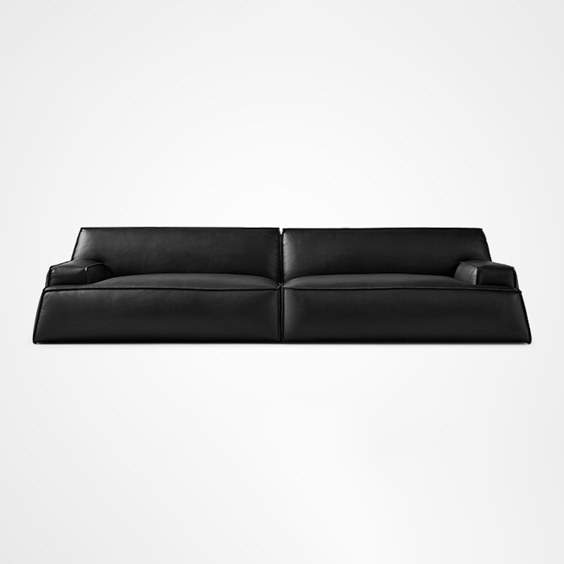 Abisco Nordic Minimalist Couches Leather Modular Sofa Black
