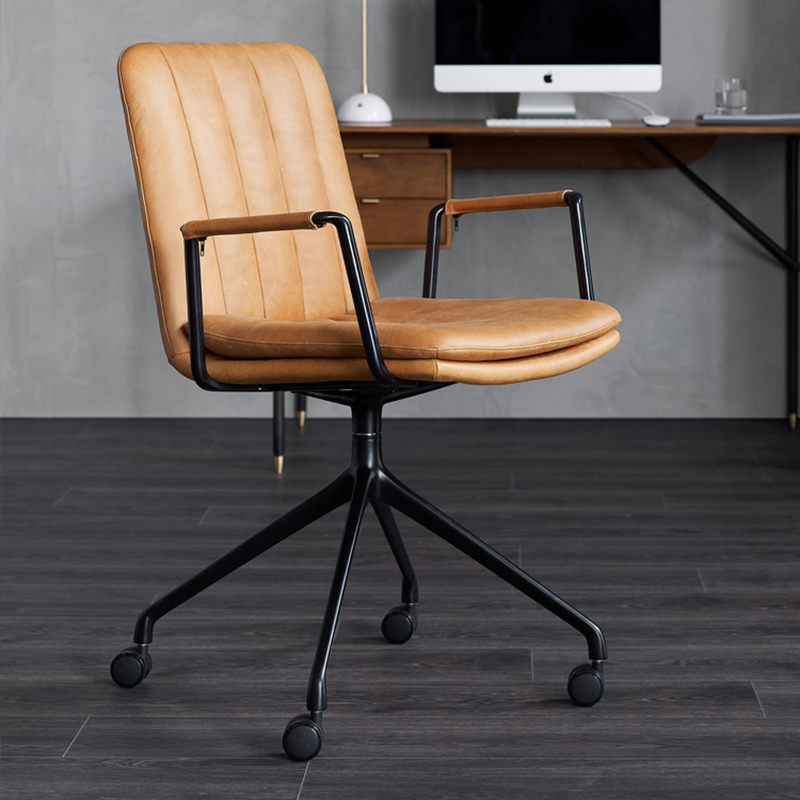 Everos Ergonomic Computer Chair Backrest Swivel Lift Leather Office Chairs