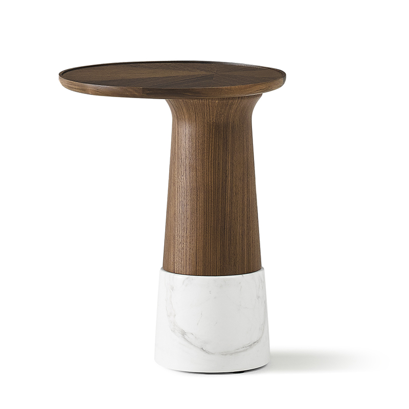 Everos Minimalist Sofa Corner Table Modern Walnut Side Table