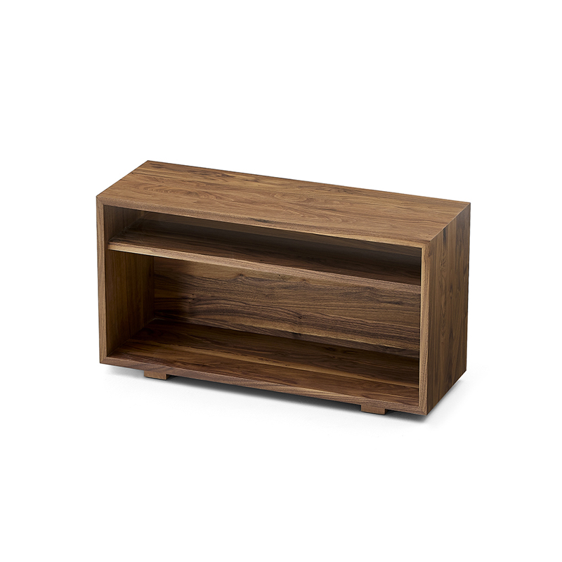 Everos Minimalist Sofa Sideboard Storage Cabinet Walnut 33.5"