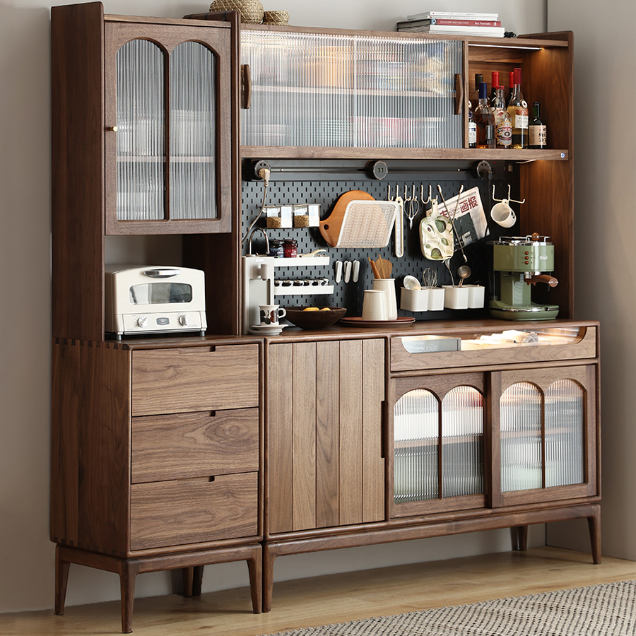 Everos Multi-Use Integrated Kitchen Solid Wood Sideboard Cabinet-Afurnitek
