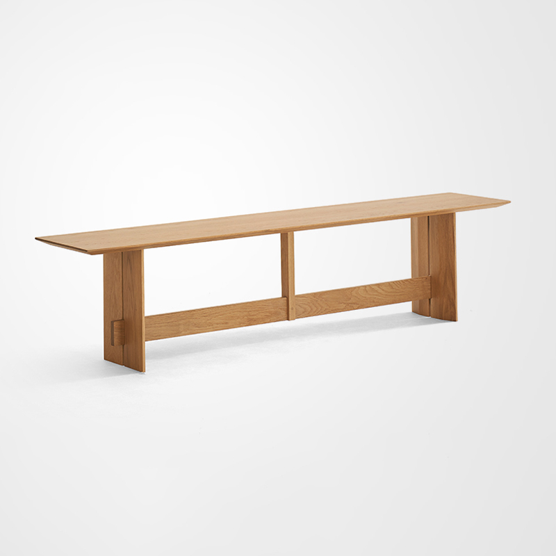 Everos Oak Dining Benches Solid Wood Minimalist Shoe Benches