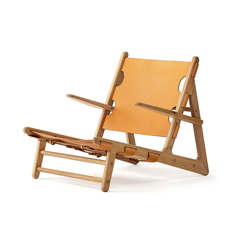 Everos Outdoor Armchair Hunting Chair Saddle Leather Oak Lounge Chair