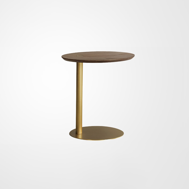 Everos Sofa Corner Table Minimalist Brass Solid Wood Side Table