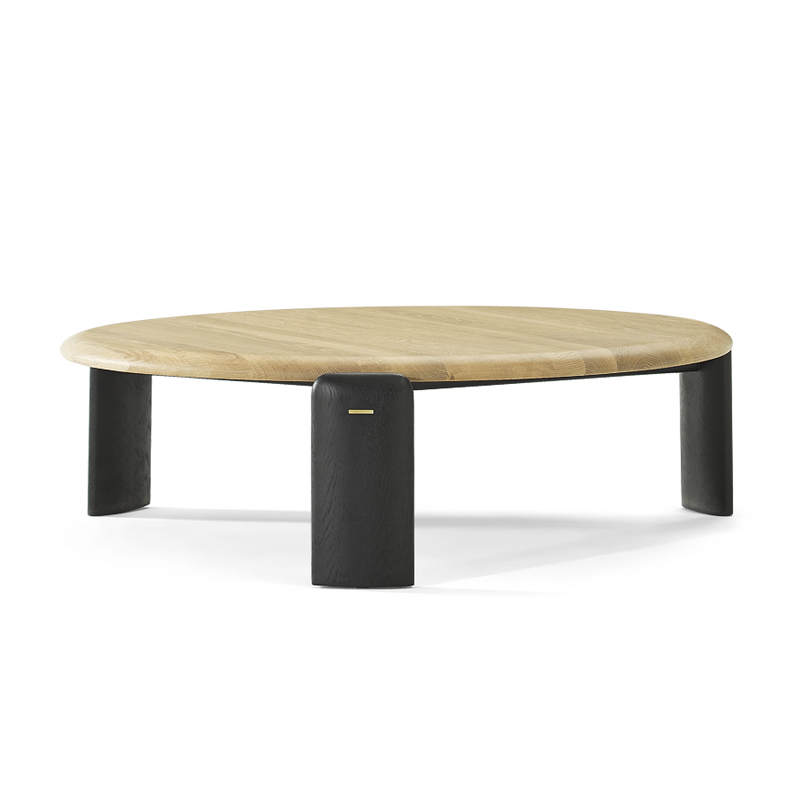 Everos Solid Wood Accent Table Oak Round Coffee Table